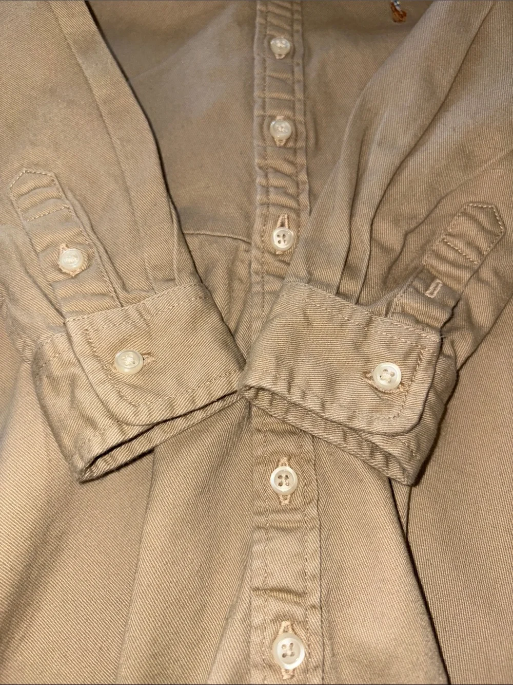 Ralph Lauren Girls Beige Button-Front Flared Shirt Dress *No Belt* EUC 2T